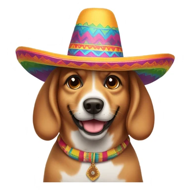 Dog wearing sombrero sticker