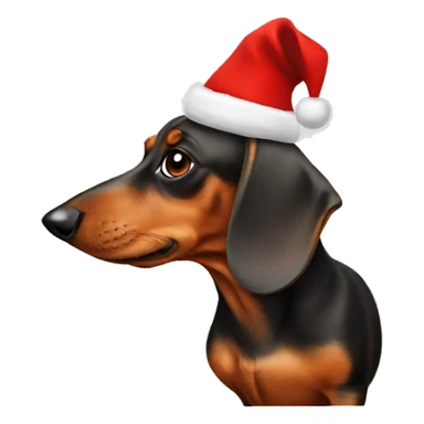 dachshund with santa hat sticker
