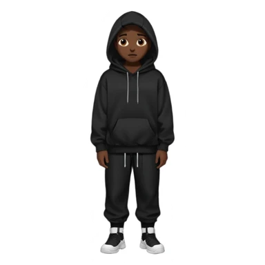 Oversized black hoodie and pants dark aesthetic  sticker