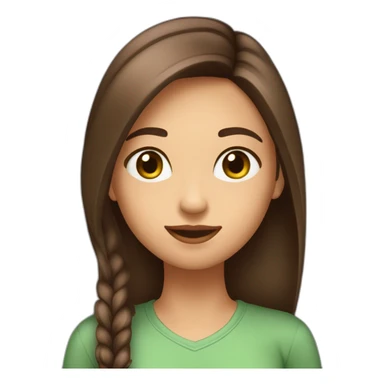 fille-brune-longs-cheveux lisses-aux-yeux-marrons-verts-étudiante sticker