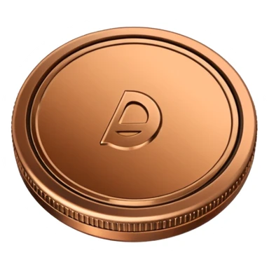 coin placed on its side at a 45-degree angle sticker