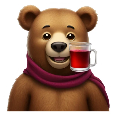 Bear with mulled wine  sticker