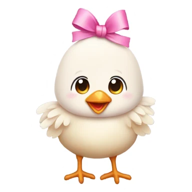 Cute chicken with pink bow sticker