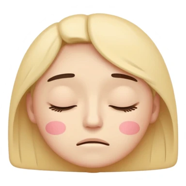 minimal flat emoji of a fatigued face,
half-closed eyes,
slightly uneven eyelids,
low-energy expression,
cool pastel muted tones,
modern mental health app style,
transparent background,
vector illustration sticker