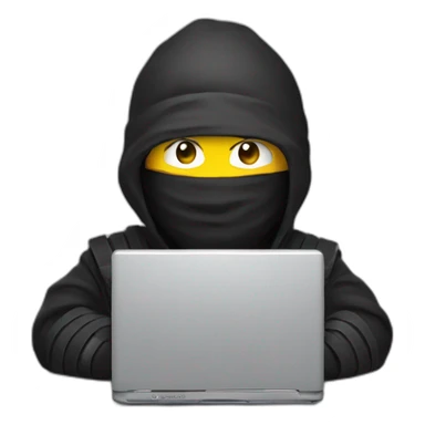 ninja qui tape sur son ordinateur sticker