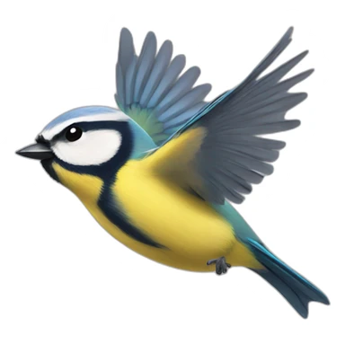 flying blue tit sticker