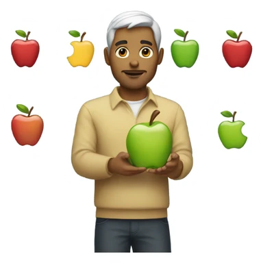 Man with a totally apple set up  sticker
