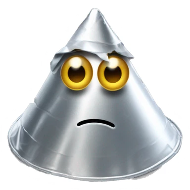 crunched pointy tin foil hat with only eyes below it sticker