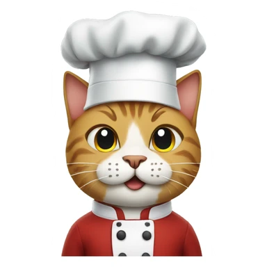 chef cat with a mustache sticker