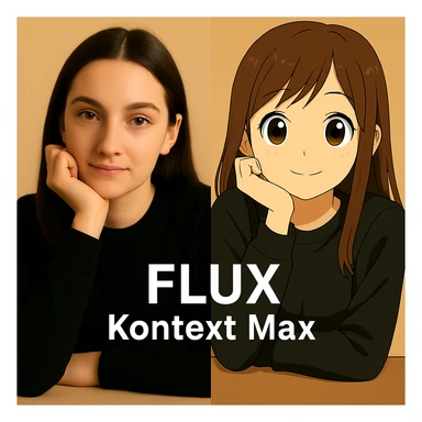 same similar image but chnage the text to "Flux Kontext Max" sticker
