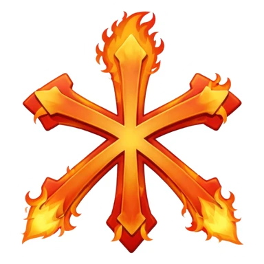 an X-cross on fire sticker