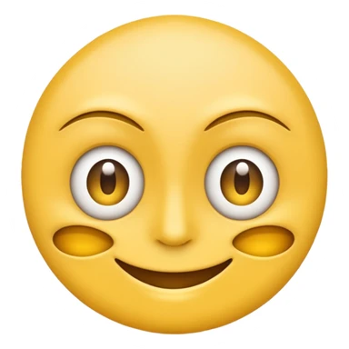 Standard yellow smile emoji but with both eyes looking in different directions. Deadpan no smile sticker