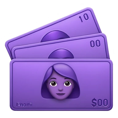 purple bank notes with purple pine logo on it sticker