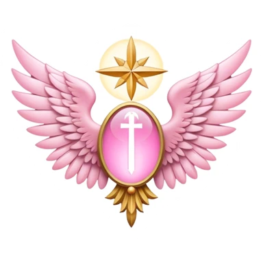 6 wings emblem holy light pink sticker