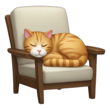 cat sleeping on a chair sticker
