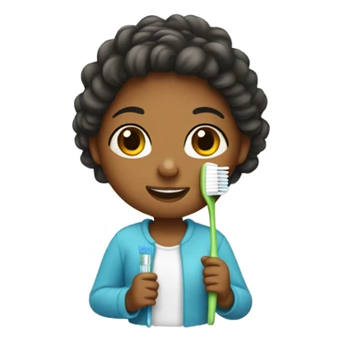 Girl with toothbrush sticker