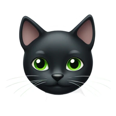 Black cat with white spots around the whiskers and green eyes sticker