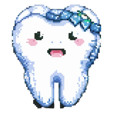 wisdom tooth with a cute face sticker