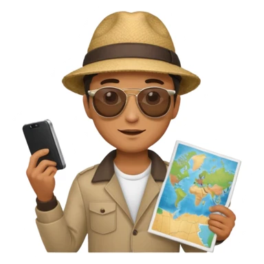 man holding a map @emoji sticker
