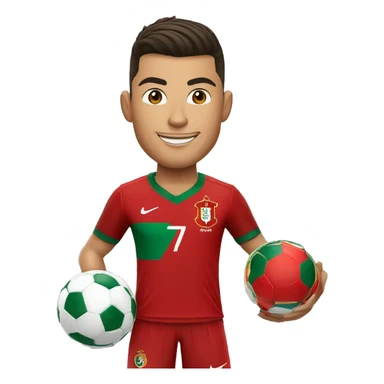 cristiano ronaldo con la camiseta de portugal sosteniendo la copa del mundo sticker
