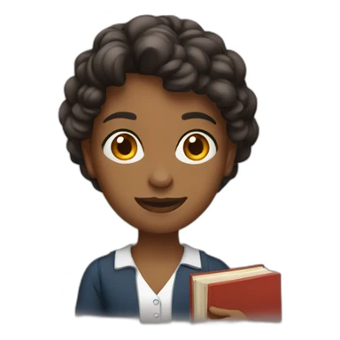 young teacher with books sticker