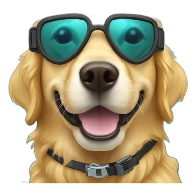 golden retriever scuba diving sticker