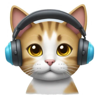 Cat with headset with hr hand sticker