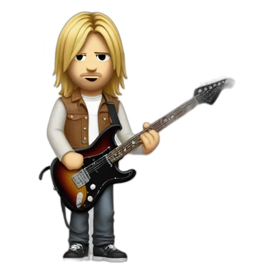 kurt cobain with black stratocaster sticker