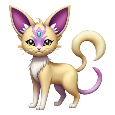 Espeon-Meowth-Delcatty-Fakémon-hybrid-creature (full body)  sticker