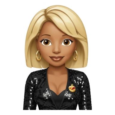 Mary J Blige with blonde hair, black sequin outfit sticker