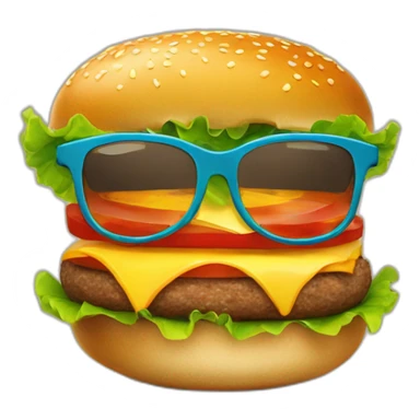Hamburger avec des lunettes de soleil sticker