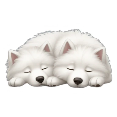 two-samoyeds-asleep sticker