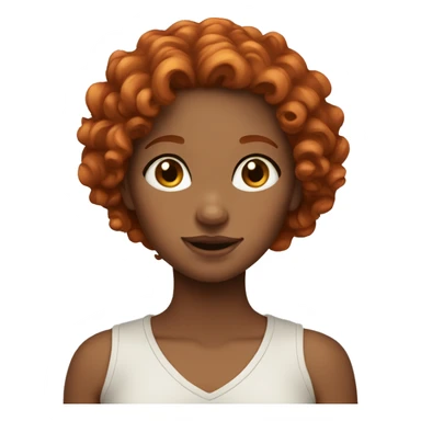 girl with curly red hair freckles  sticker