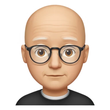 Bald man glasses chin puff sticker