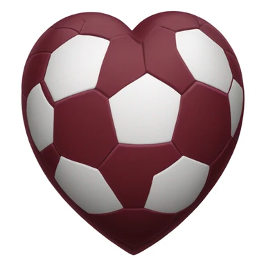 Maroon heart with a soccer ball inside it sticker