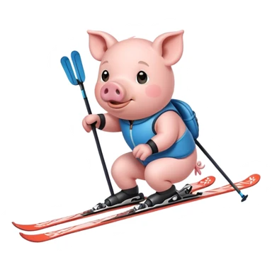 À pig who do ski sticker