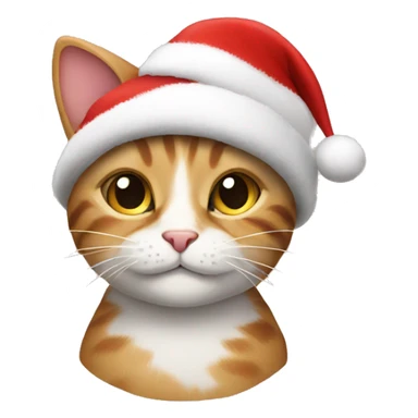 Cat with Christmas hat sticker