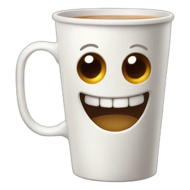creepy smiling coffee cup sticker