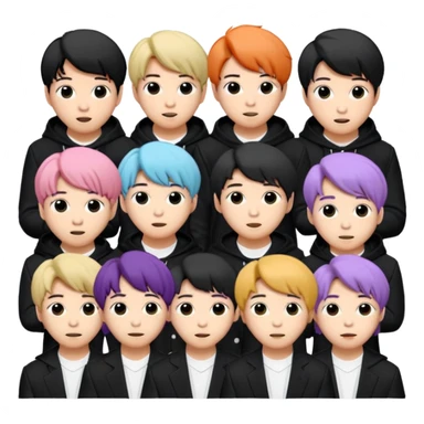 Puedes crear unos emoticonos de la banda de kpop BTS, su logo, el logo de su fandom, y a ellos sticker