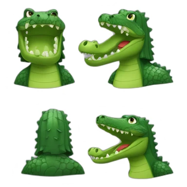 crocodile wearing a bob wig sticker