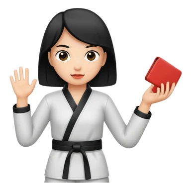 black belt in girl hand sticker