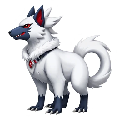 Cool Edgy Nargacuga-Absol-Zangoose-Quilava with a collar on, full body sticker