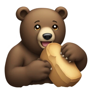 a bear chewing on a bear  sticker