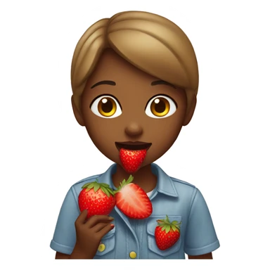 Girl eating a strawberry  sticker