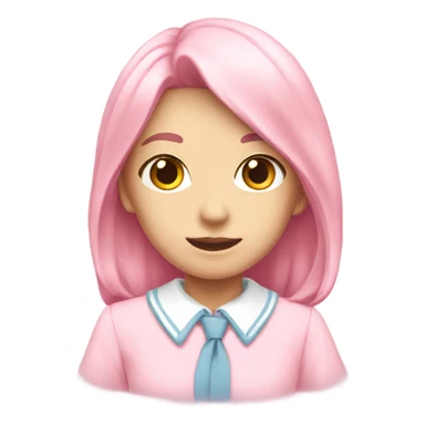 pink pastel School girl uniform sticker