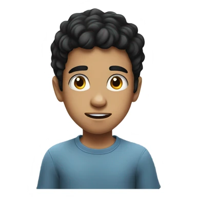 realistic meme of black haired boy sticker