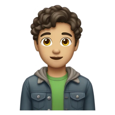 brunette boy with light skin sticker