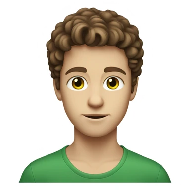 White boy with fluffy brow hair with green eyes  sticker