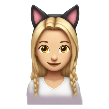 girl with cat ears and cat tail looking down smirking sticker