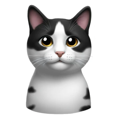 black and white cat with black chin add spot under bottom lip sticker
